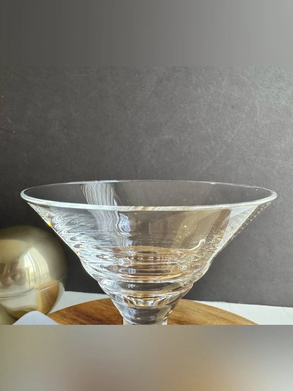 Crate & Barrel Crystal Thick Stem Martini Cocktail Glass